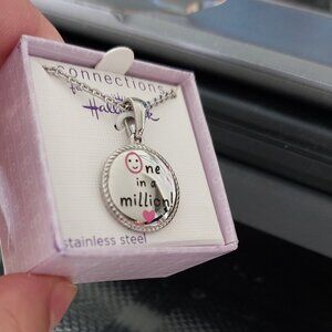 Connections From Hallmark One In A Million Stainless Steel Round Pendant Silver